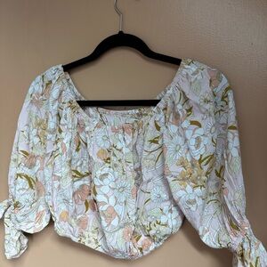 Amuse society floral off the shoulder blouse